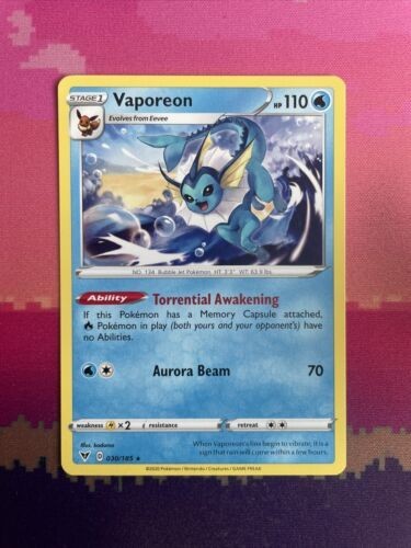 Pokemon card vaporeon - card,