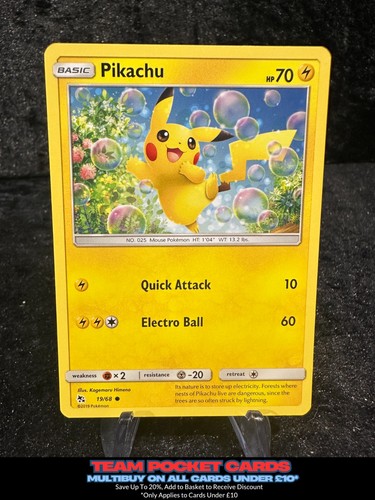 Pikachu hidden fates - pikachu, 19/68,